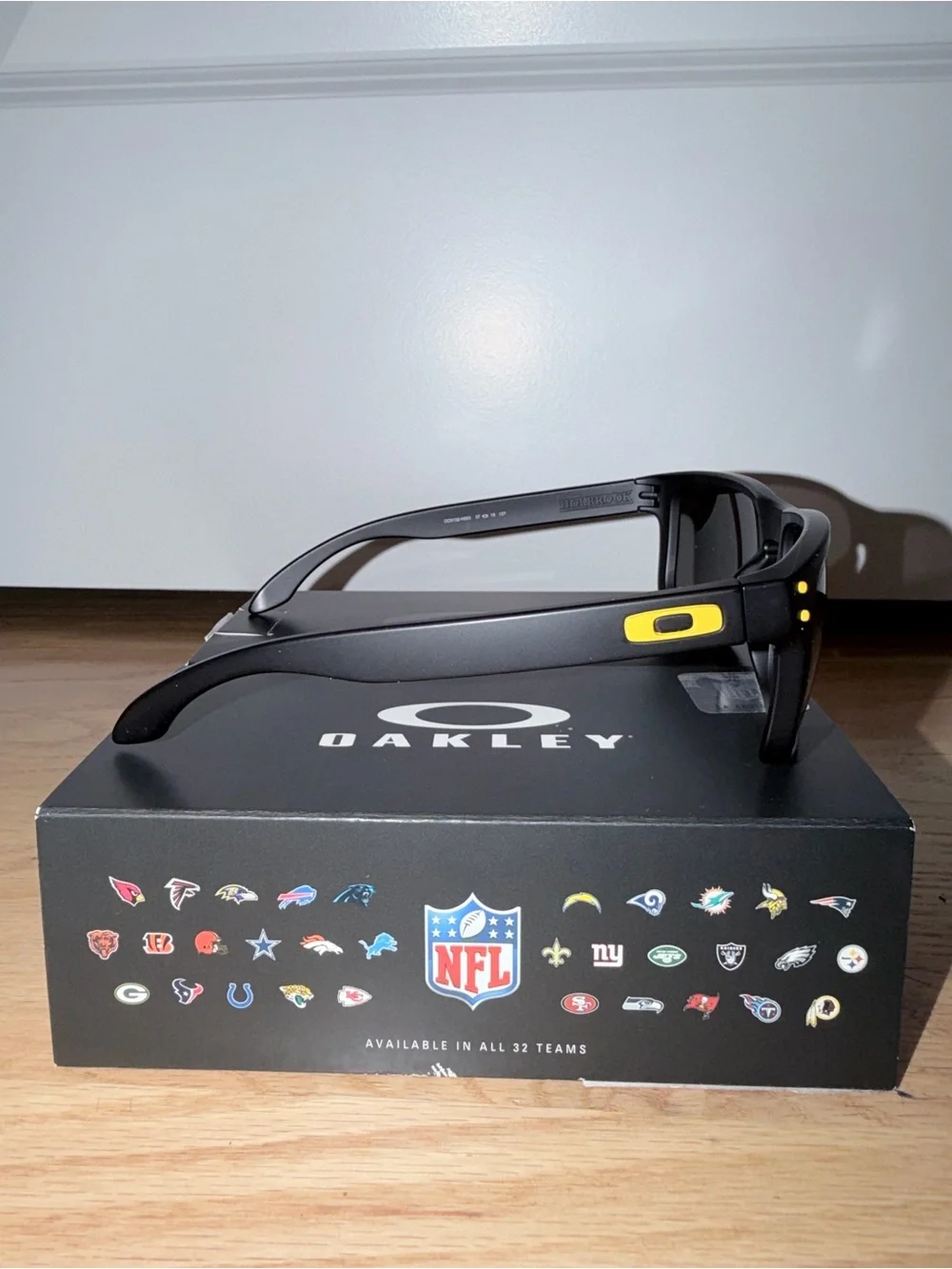 Oakley Steelers Black Frame Sunglasses with Smoke Lenses